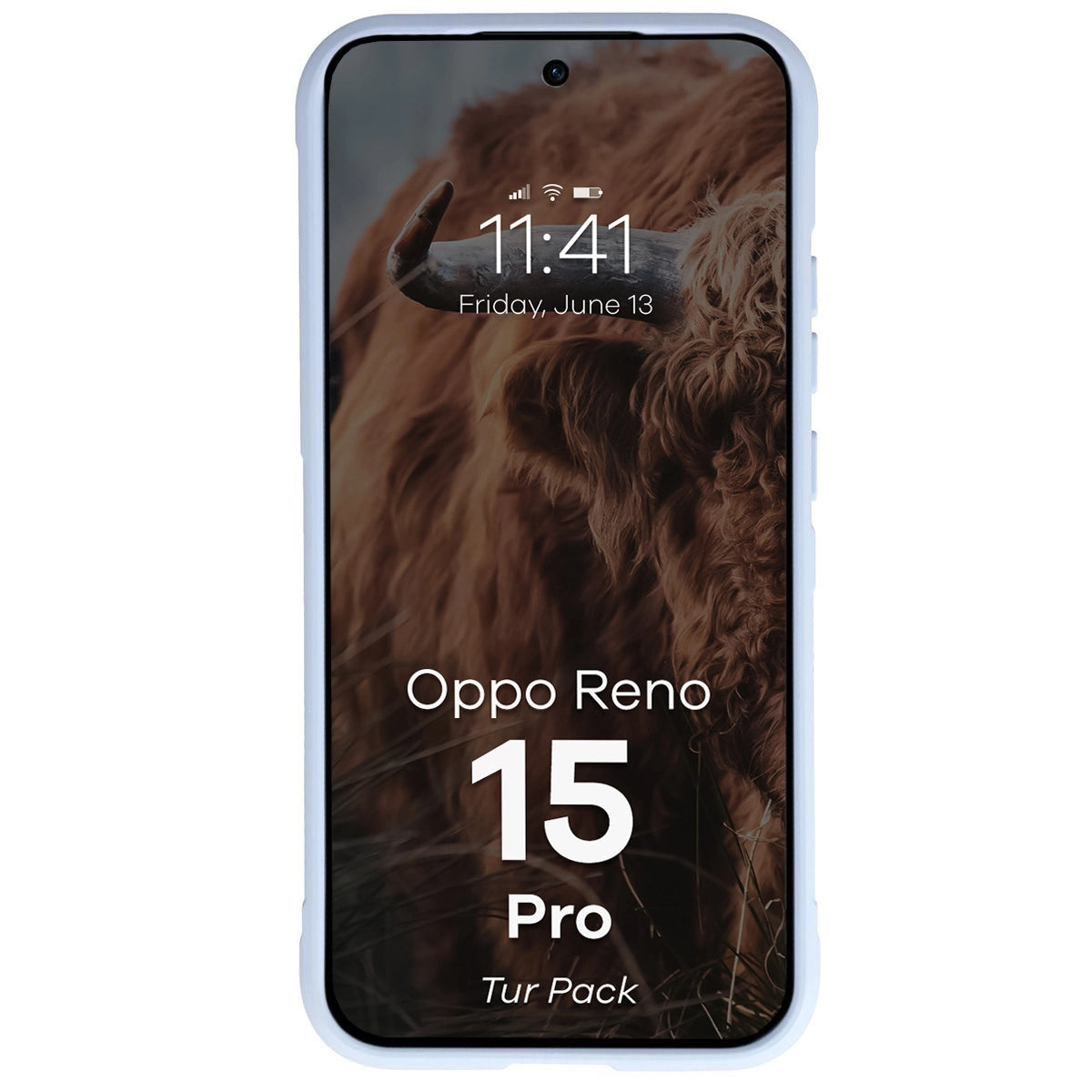 Robuste Handyhülle + gehärtetem Glas für Oppo Reno 15 Pro, Bizon Tur Pack, Hellblau
