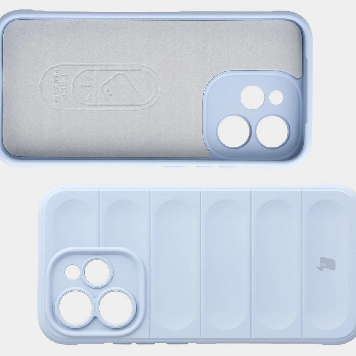 Robuste Handyhülle + gehärtetem Glas für Oppo Reno 15 Pro, Bizon Tur Pack, Hellblau
