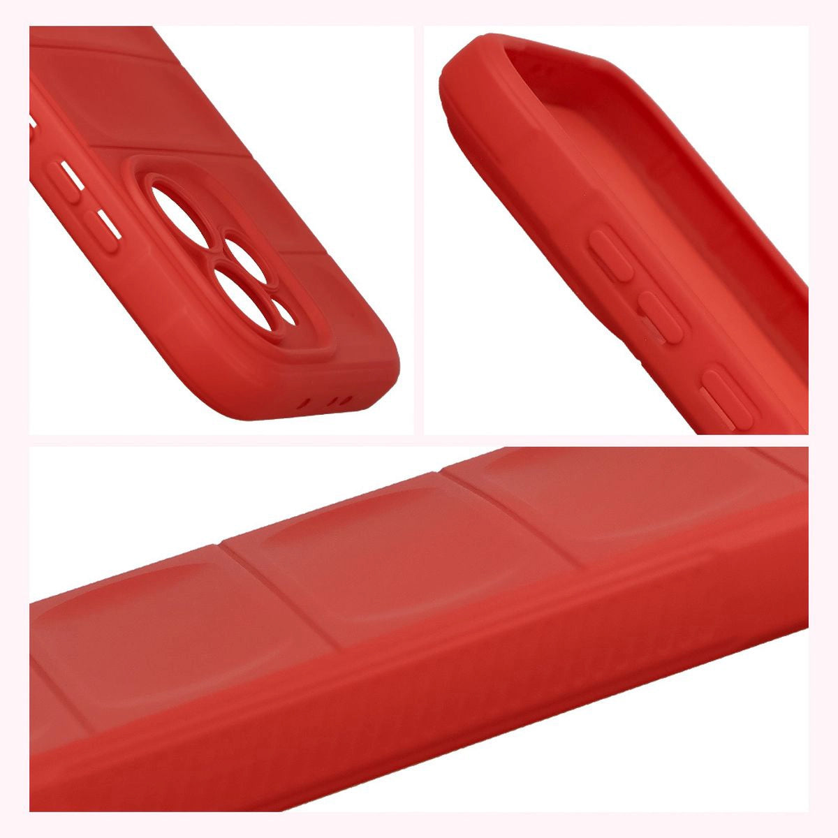 Robuste Handyhülle + gehärtetem Glas für Oppo Reno 15 Pro, Bizon Tur Pack, Rot