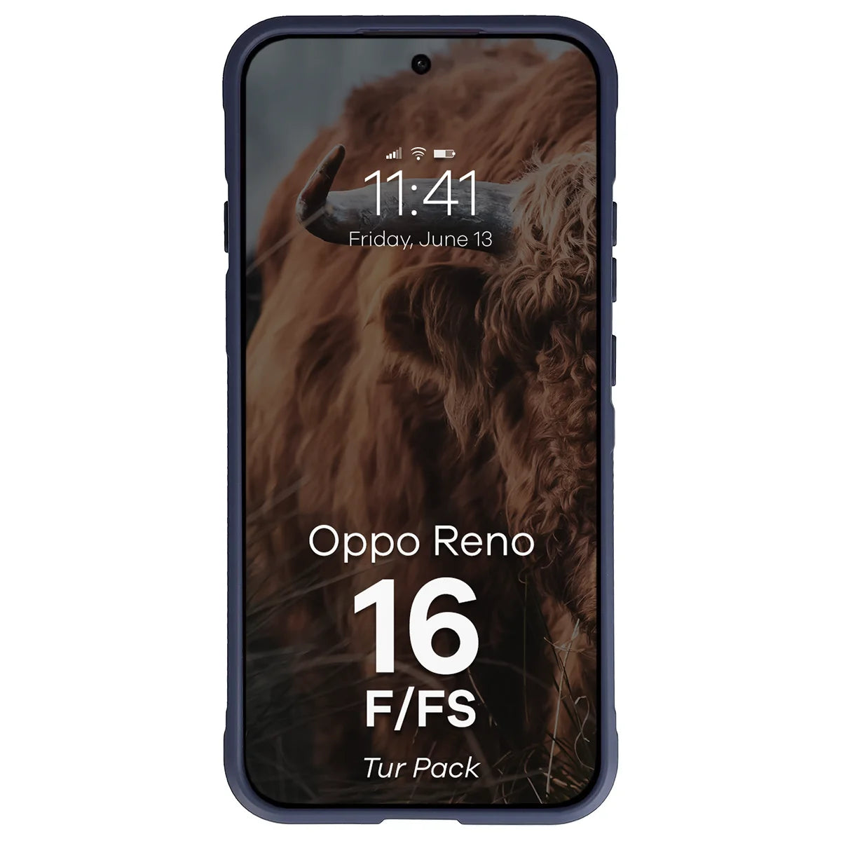 Robuste Handyhülle + gehärtetem Glas für Oppo Reno16 F / Reno16 FS, Bizon Tur Pack, Dunkelblau (6/10)