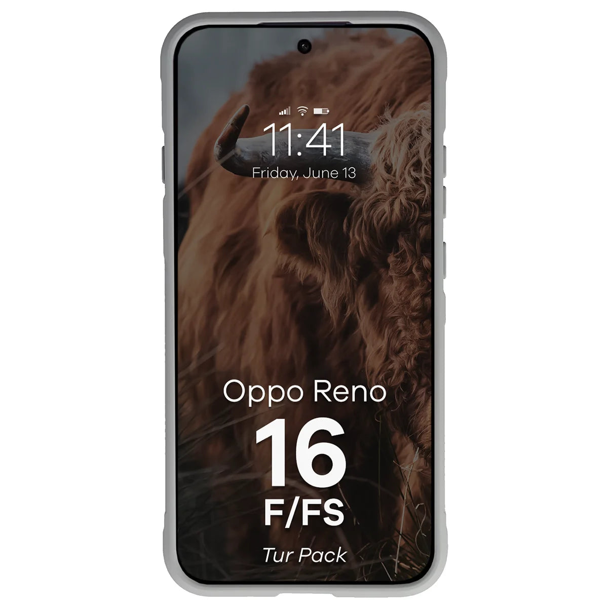 Robuste Handyhülle + gehärtetem Glas für Oppo Reno16 F / Reno16 FS, Bizon Tur Pack, Hellgrau (6/10)