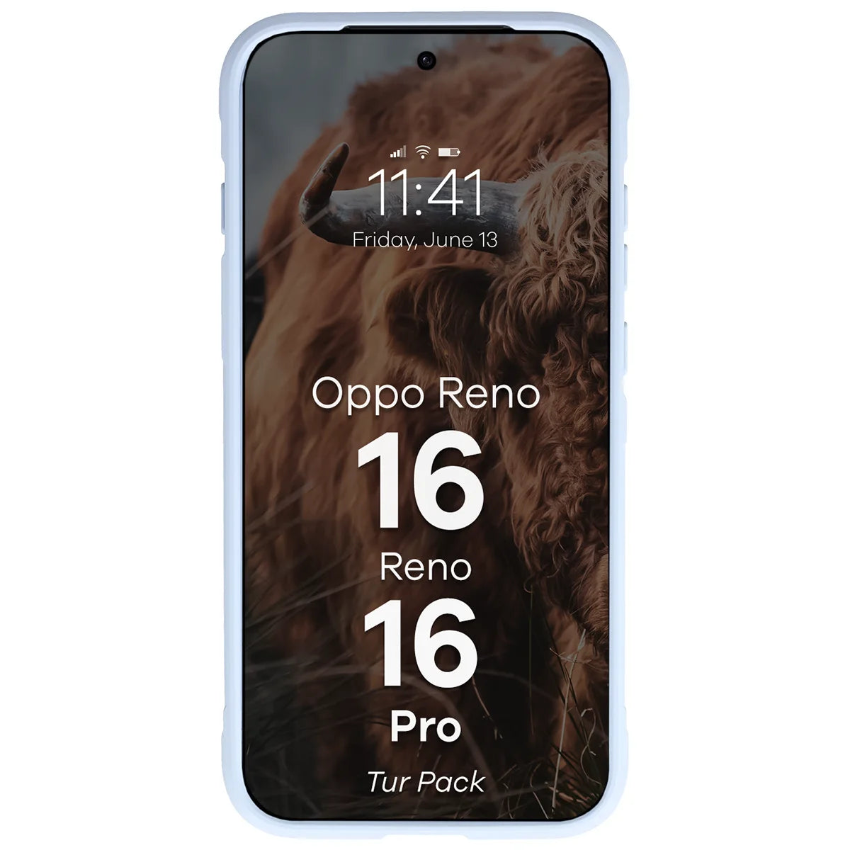 Robuste Handyhülle + gehärtetem Glas für Oppo Reno16 / Reno16 Pro 5G, Bizon Tur Pack, Hellblau (6/10)