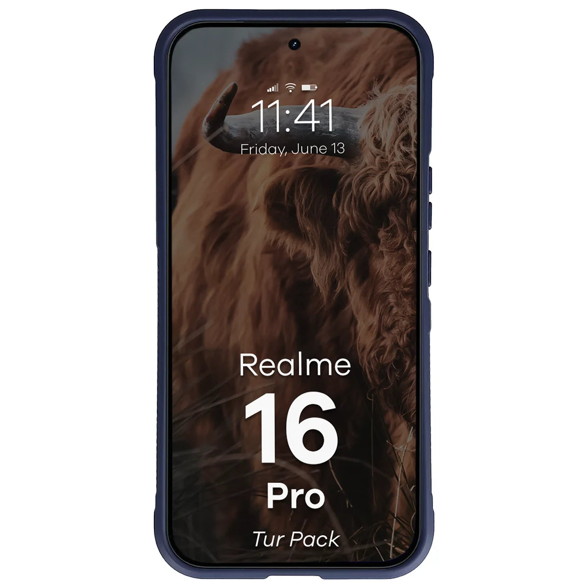 Robuste Handyhülle + gehärtetem Glas für Realme 16 Pro 5G, Bizon Tur Pack, Dunkelblau