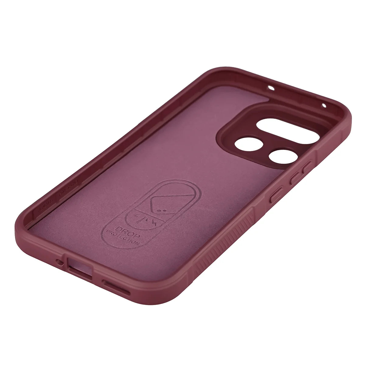 Robuste Handyhülle + gehärtetem Glas für Realme 16 Pro 5G, Bizon Tur Pack, Burgunderrot