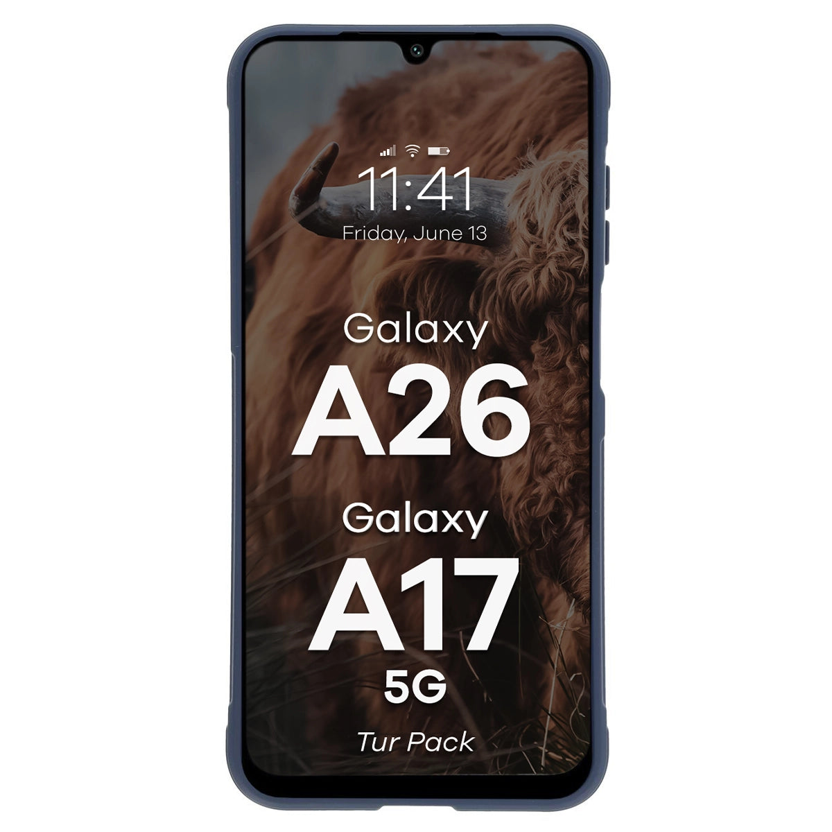Robuste Handyhülle + gehärtetem Glas für Galaxy A17 5G / A26 5G, Bizon Tur Pack, Dunkelblau