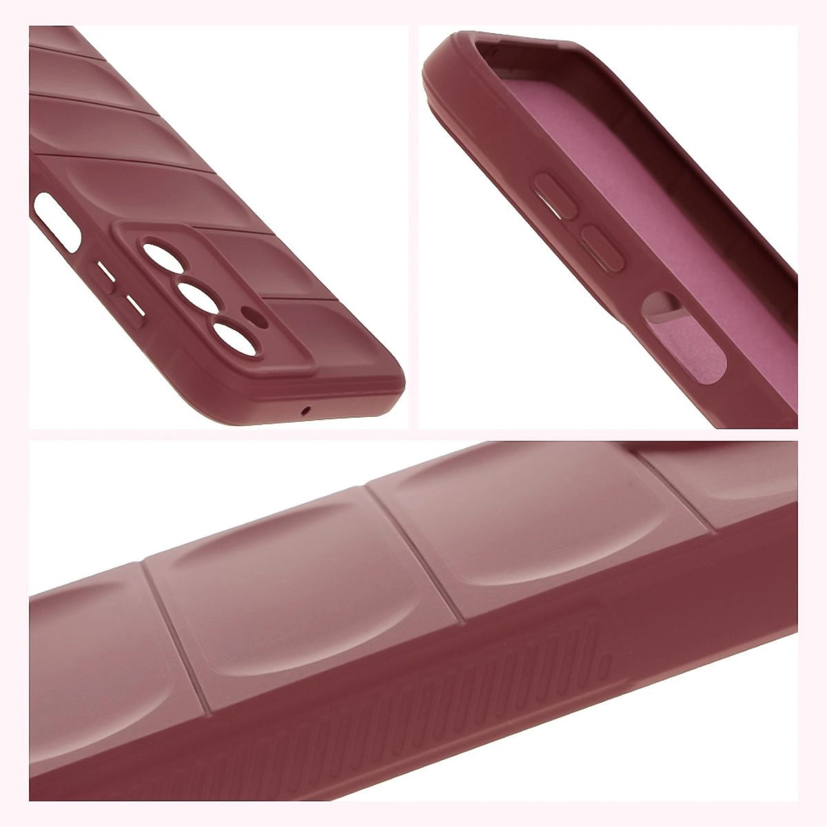Robuste Handyhülle + gehärtetem Glas für Galaxy A17 5G / A26 5G, Bizon Tur Pack, Burgunderrot