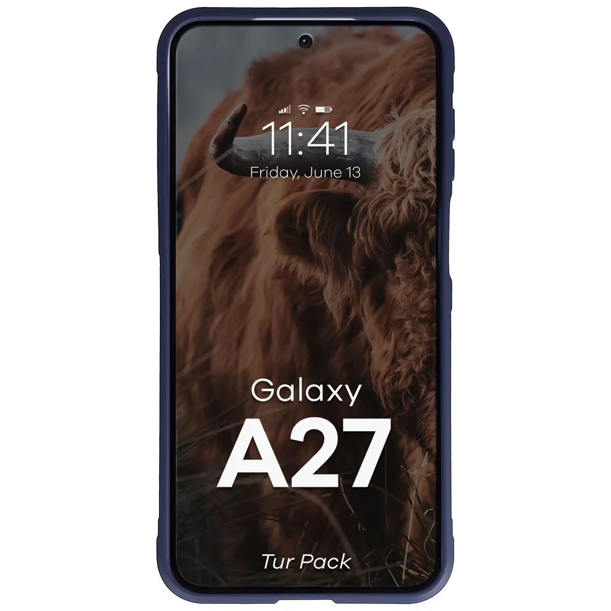 Robuste Handyhülle + gehärtetem Glas für Galaxy A27 5G, Bizon Tur Pack, Dunkelblau