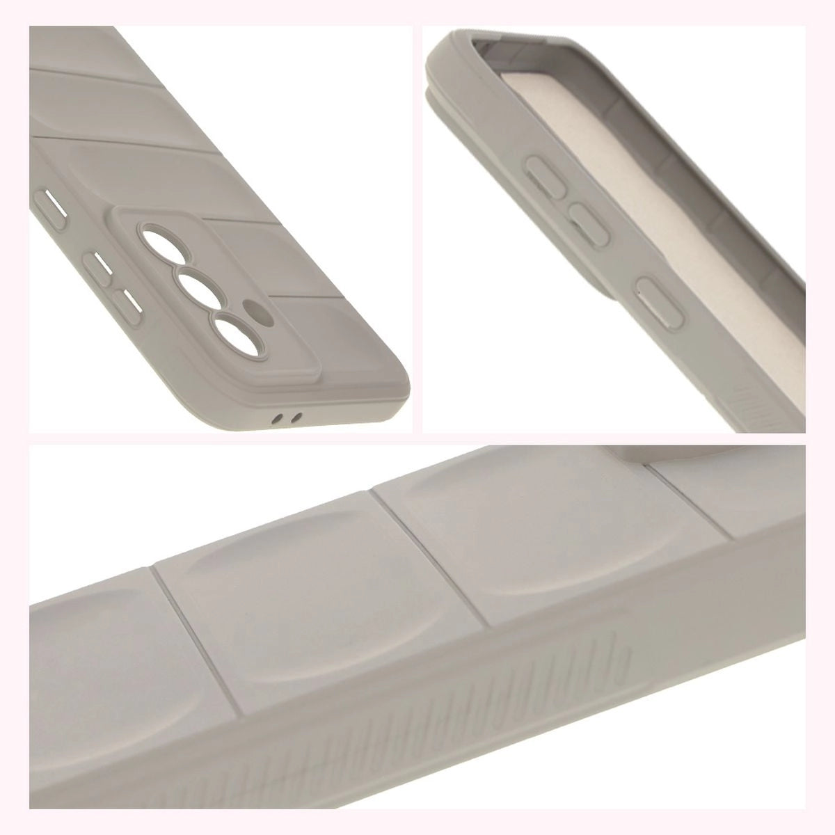 Robuste Handyhülle + gehärtetem Glas für Galaxy A36 5G / A56 5G, Bizon Tur Pack, Hellgrau