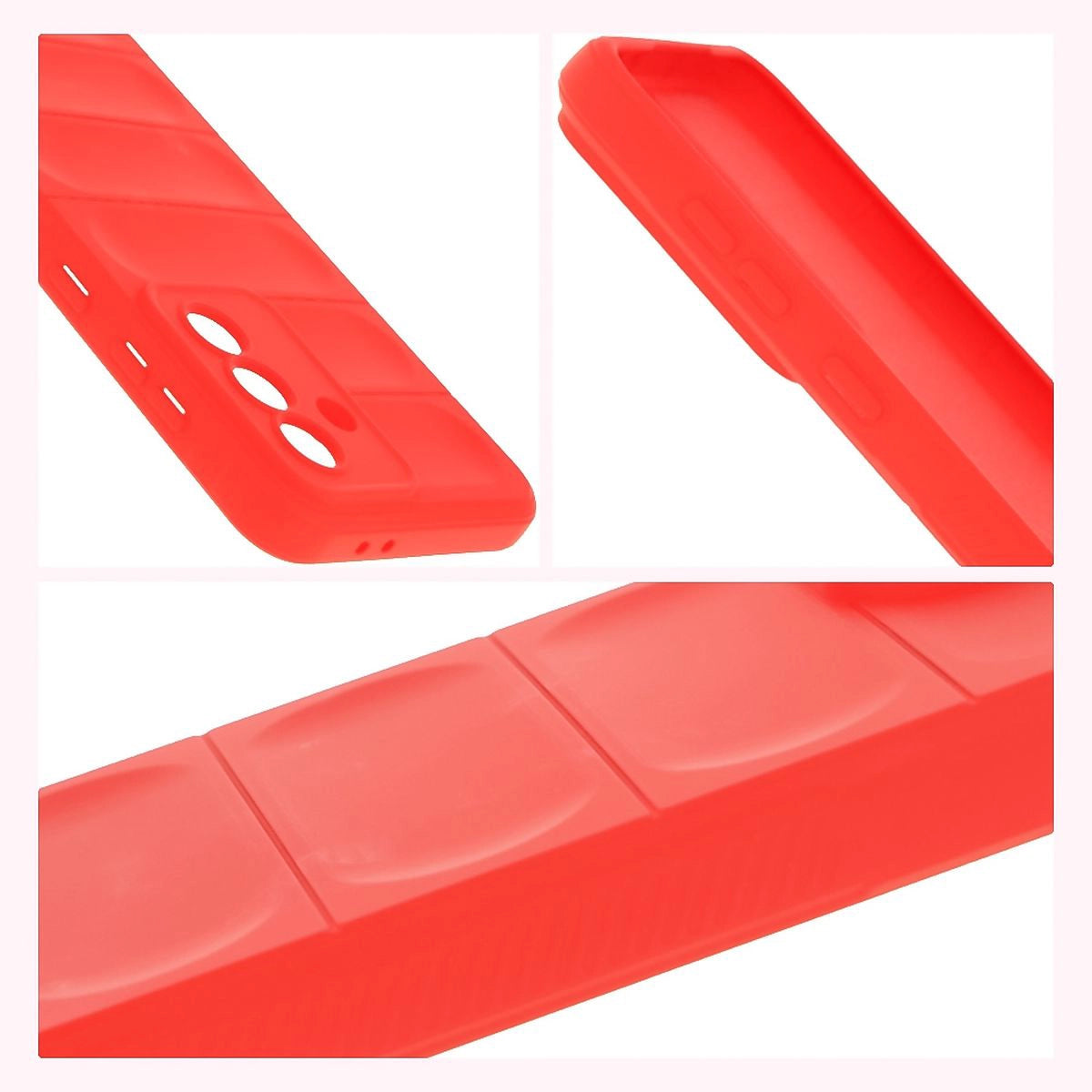 Robuste Handyhülle + gehärtetem Glas für Galaxy A36 5G / Galaxy A56 5G, Bizon Tur Pack, Rot