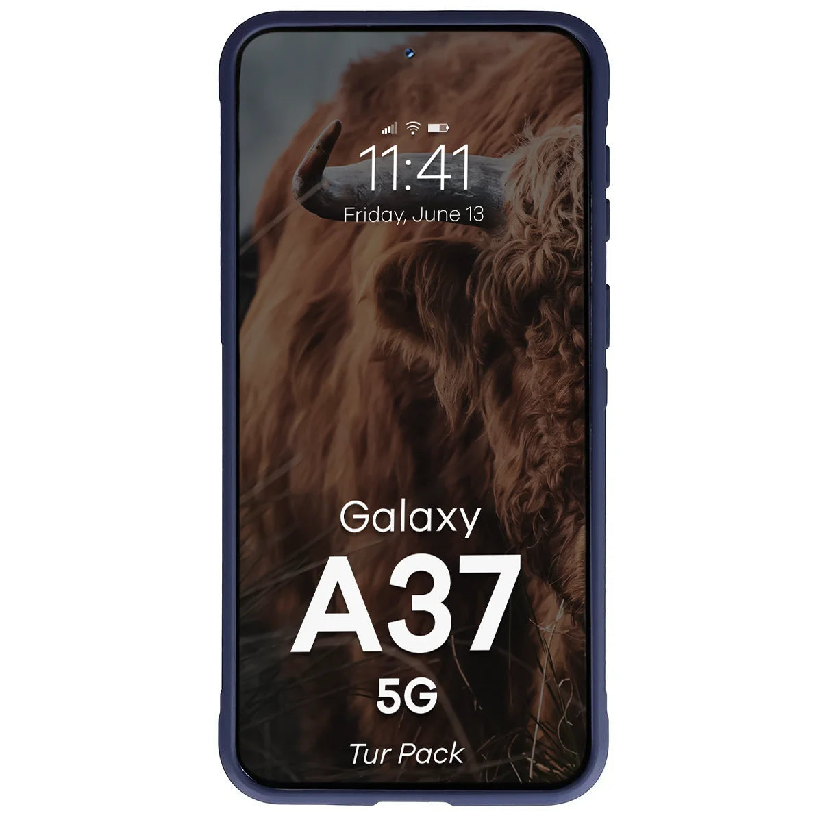 Robuste Handyhülle + gehärtetem Glas für Galaxy A37 5G, Bizon Tur Pack, Dunkelblau (6/10)
