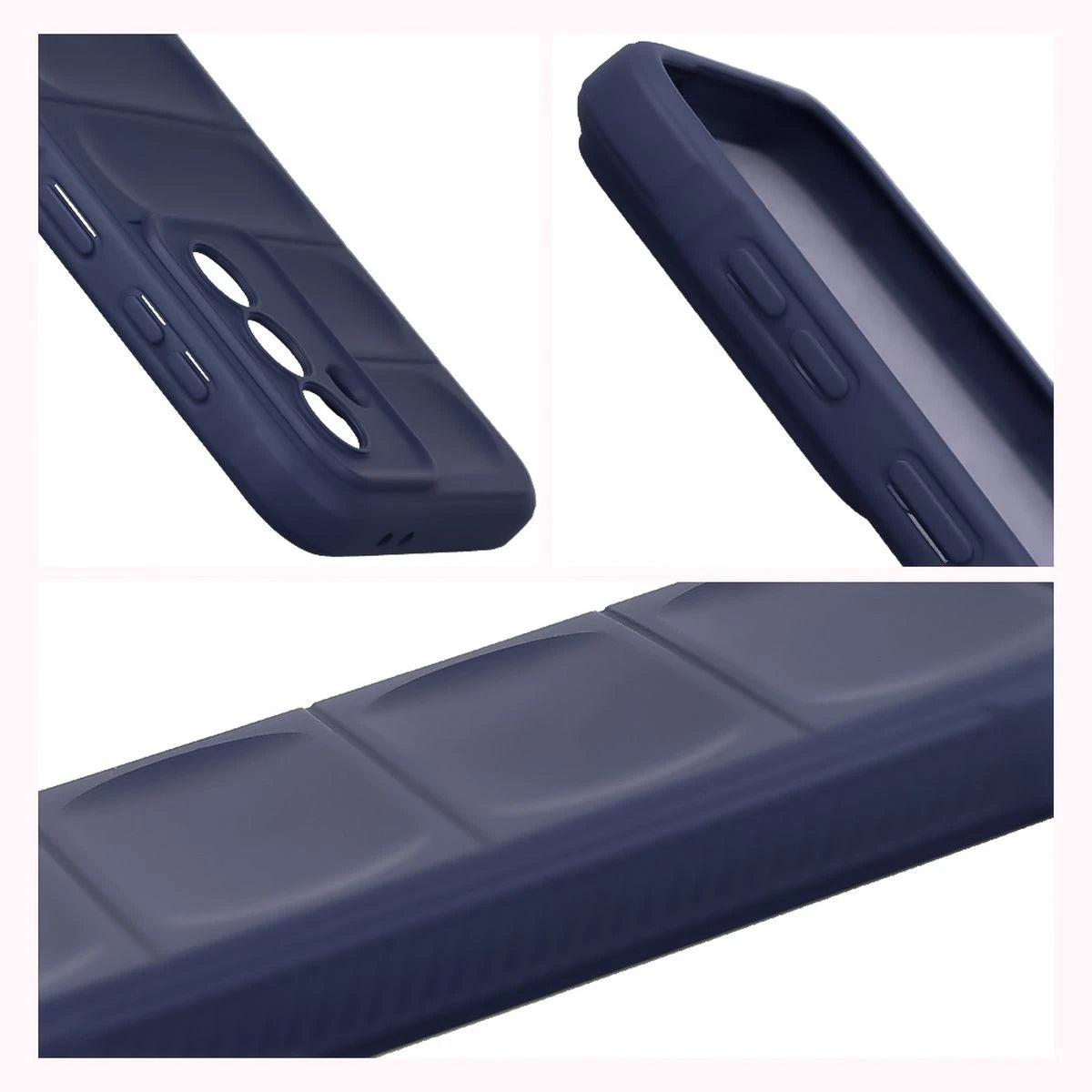 Robuste Handyhülle + gehärtetem Glas für Galaxy A37 5G, Bizon Tur Pack, Dunkelblau (8/10)
