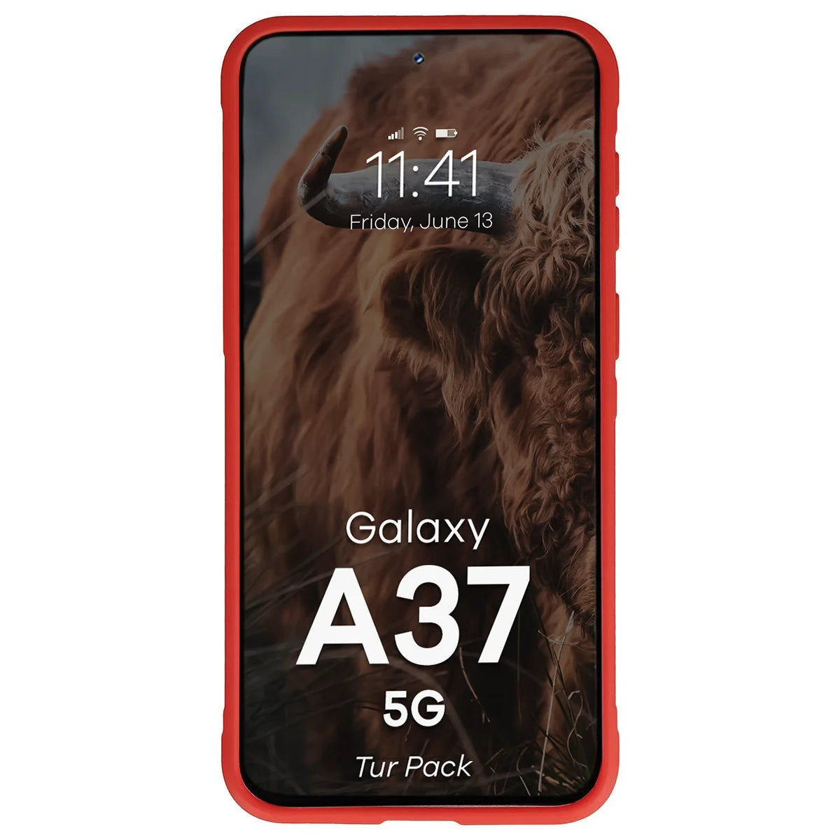 Robuste Handyhülle + gehärtetem Glas für Galaxy A37 5G, Bizon Tur Pack, Rot (6/10)