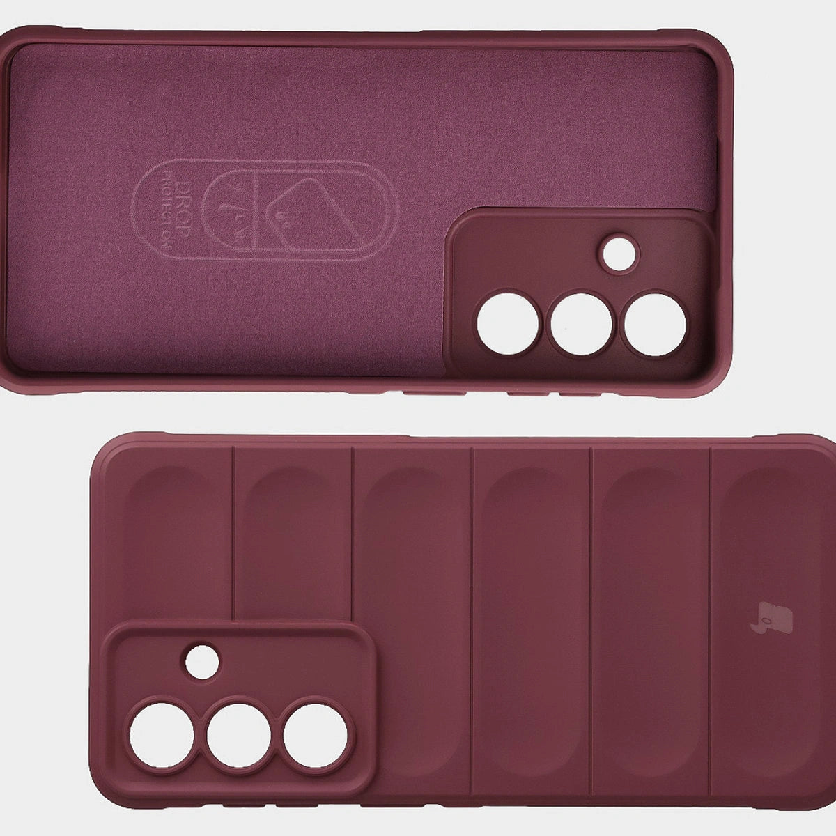 Robuste Handyhülle + gehärtetem Glas für Galaxy S26 Plus, Bizon Tur Pack, Burgunderrot
