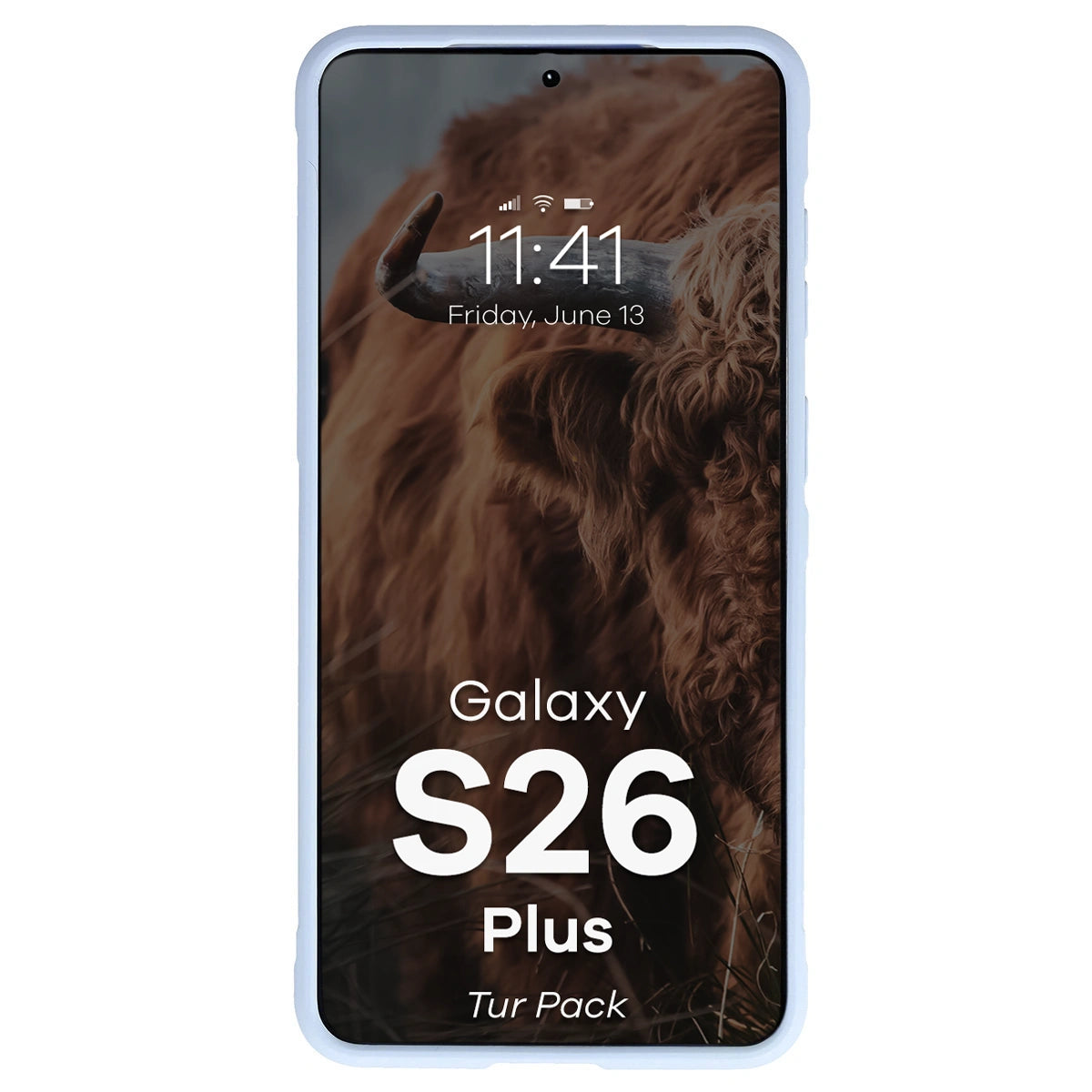 Robuste Handyhülle + gehärtetem Glas für Galaxy S26 Plus, Bizon Tur Pack, Hellblau