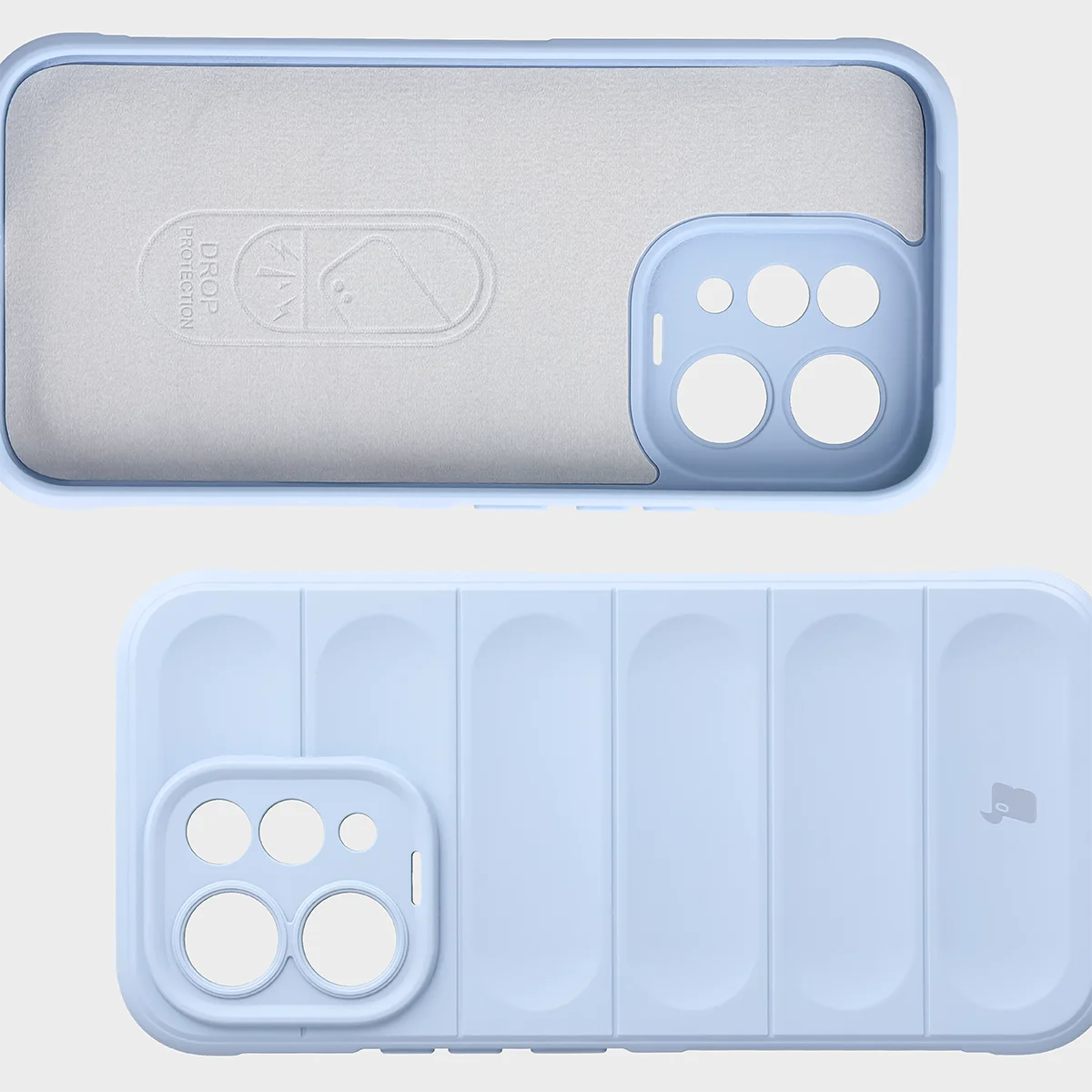 Robuste Handyhülle + gehärtetem Glas für Vivo V70 5G, Bizon Tur Pack, Hellblau