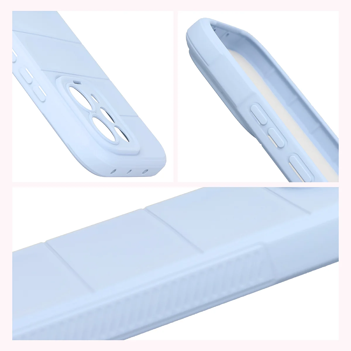 Robuste Handyhülle + gehärtetem Glas für Vivo V70 5G, Bizon Tur Pack, Hellblau