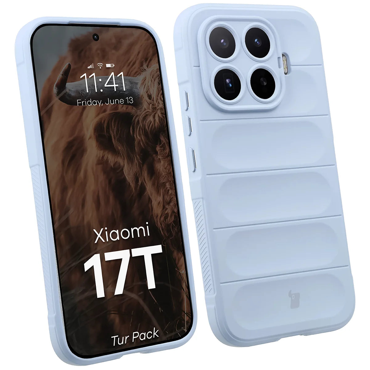Robuste Handyhülle + gehärtetem Glas für Xiaomi 17T, Bizon Tur Pack, Hellblau (3/10)
