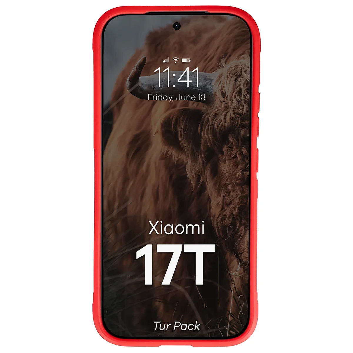 Robuste Handyhülle + gehärtetem Glas für Xiaomi 17T, Bizon Tur Pack, Rot (6/10)