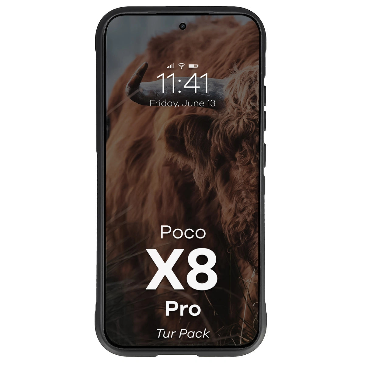 Robuste Handyhülle + gehärtetem Glas für Xiaomi POCO X8 Pro, Bizon Tur Pack, Schwarz