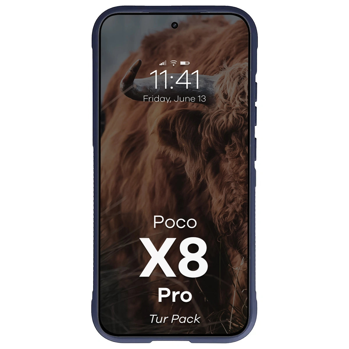 Robuste Handyhülle + gehärtetem Glas für Xiaomi POCO X8 Pro, Bizon Tur Pack, Dunkelblau