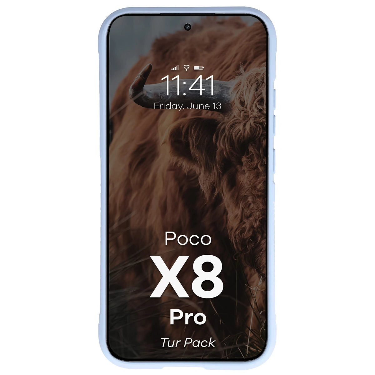 Robuste Handyhülle + gehärtetem Glas für Xiaomi POCO X8 Pro, Bizon Tur Pack, Hellblau