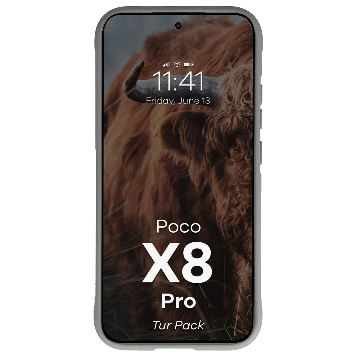 Robuste Handyhülle + gehärtetem Glas für Xiaomi POCO X8 Pro, Bizon Tur Pack, Hellgrau