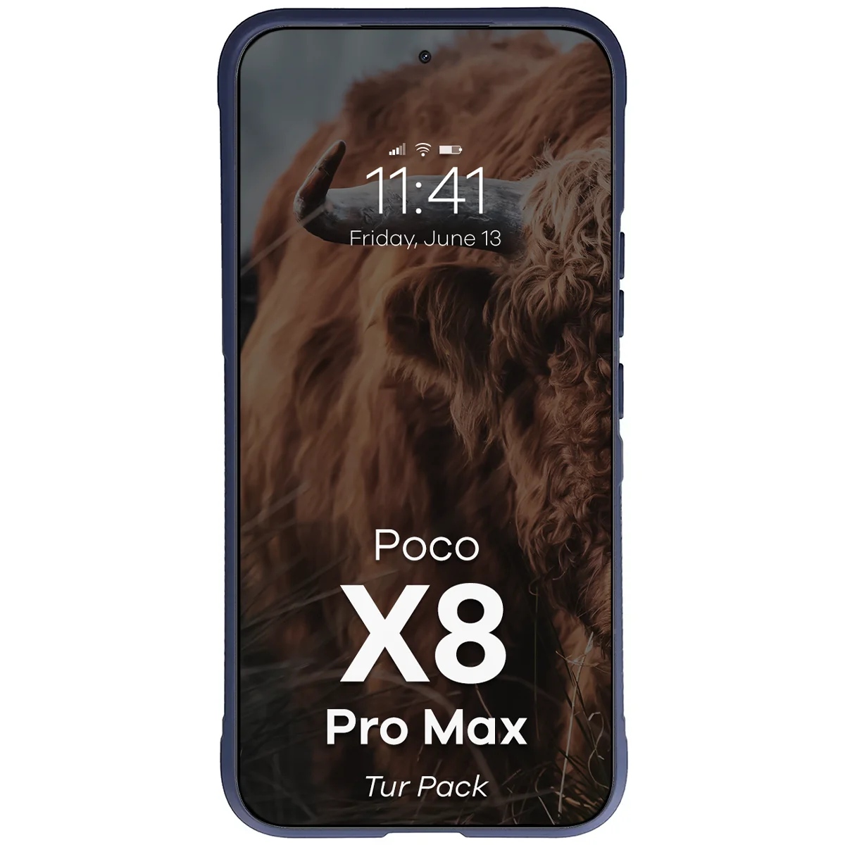 Robuste Handyhülle + gehärtetem Glas für Xiaomi POCO X8 Pro Max, Bizon Tur Pack, Dunkelblau