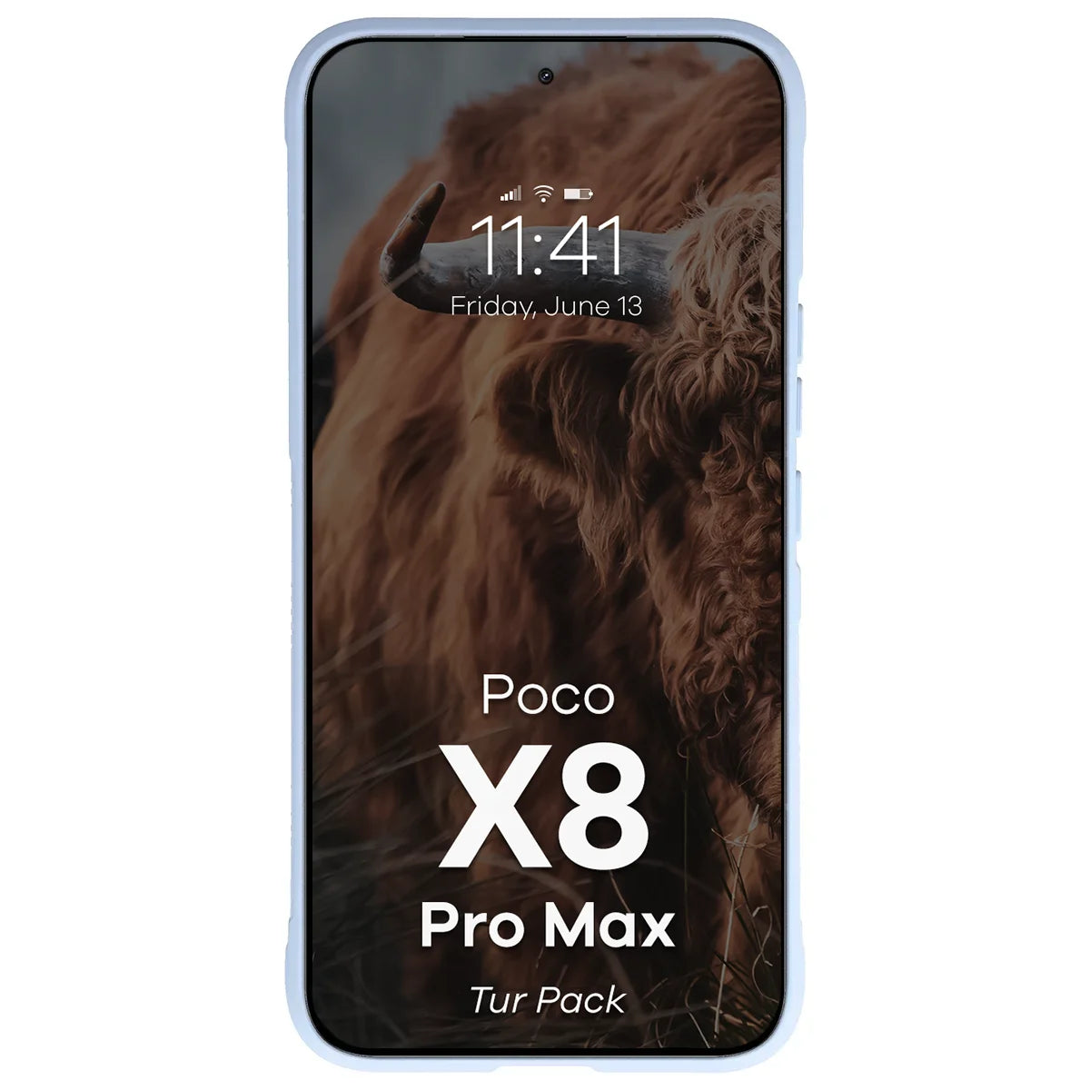 Robuste Handyhülle + gehärtetem Glas für Xiaomi POCO X8 Pro Max, Bizon Tur Pack, Hellblau