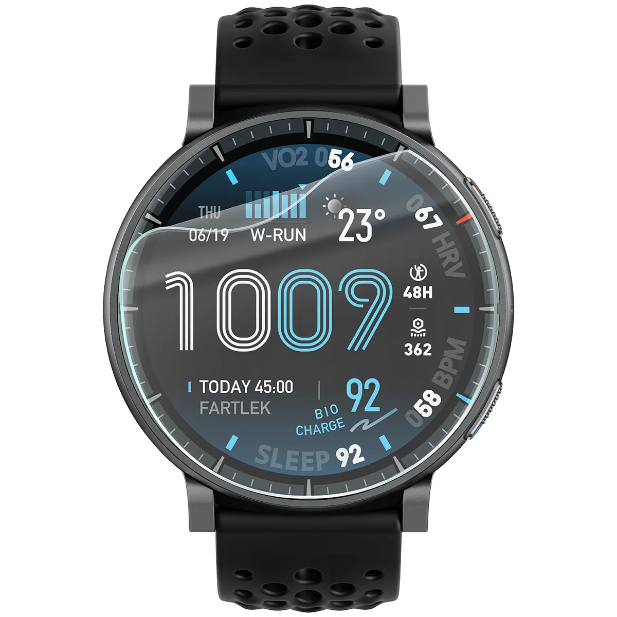 Schutzfolie für den Bildschirm für Amazfit Active Max, Bizon Watch HydroFlex, 3 Stück