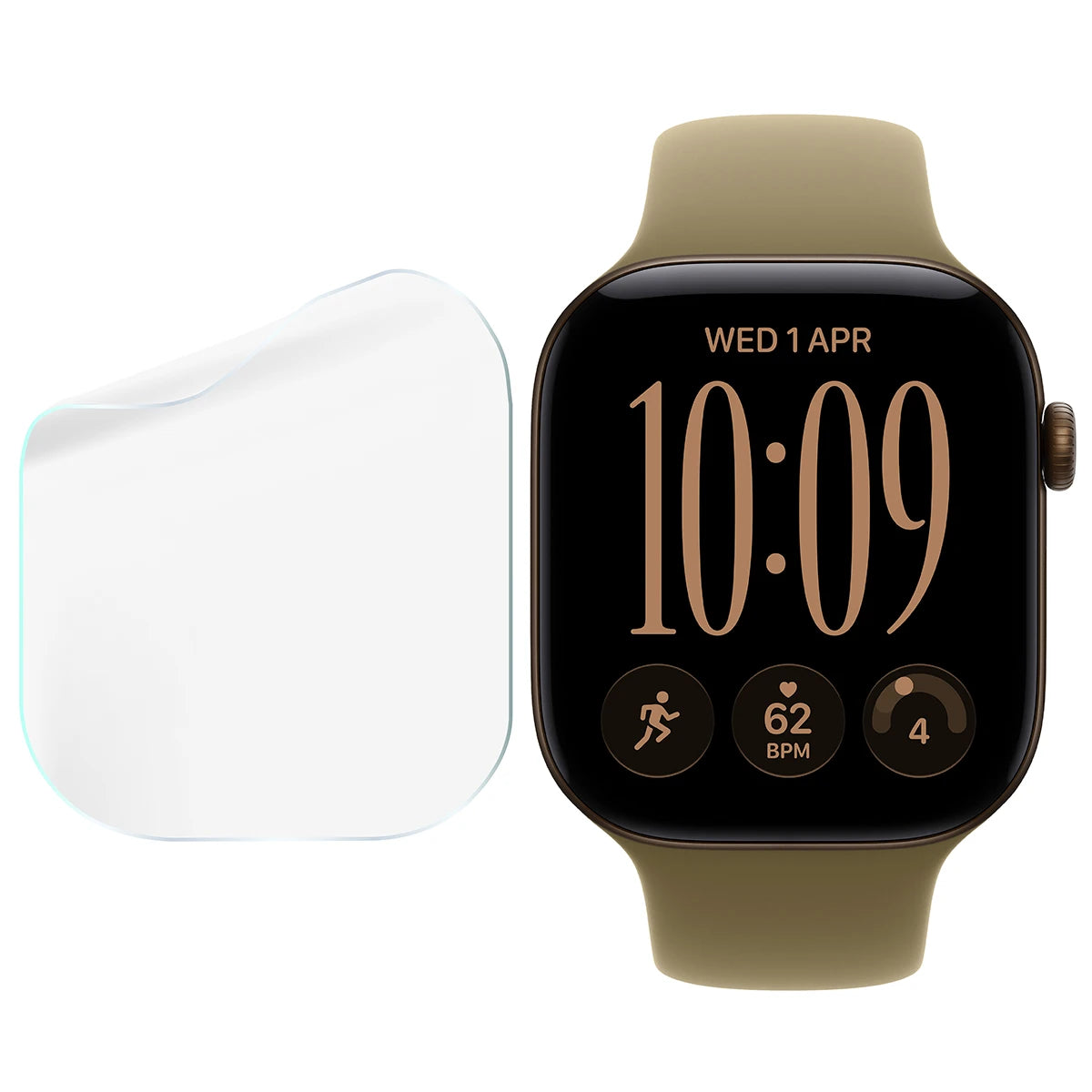 Schutzfolie für den Bildschirm für Apple Watch Series 12 42mm, Bizon Watch HydroFlex, 3 Stück (4/5)