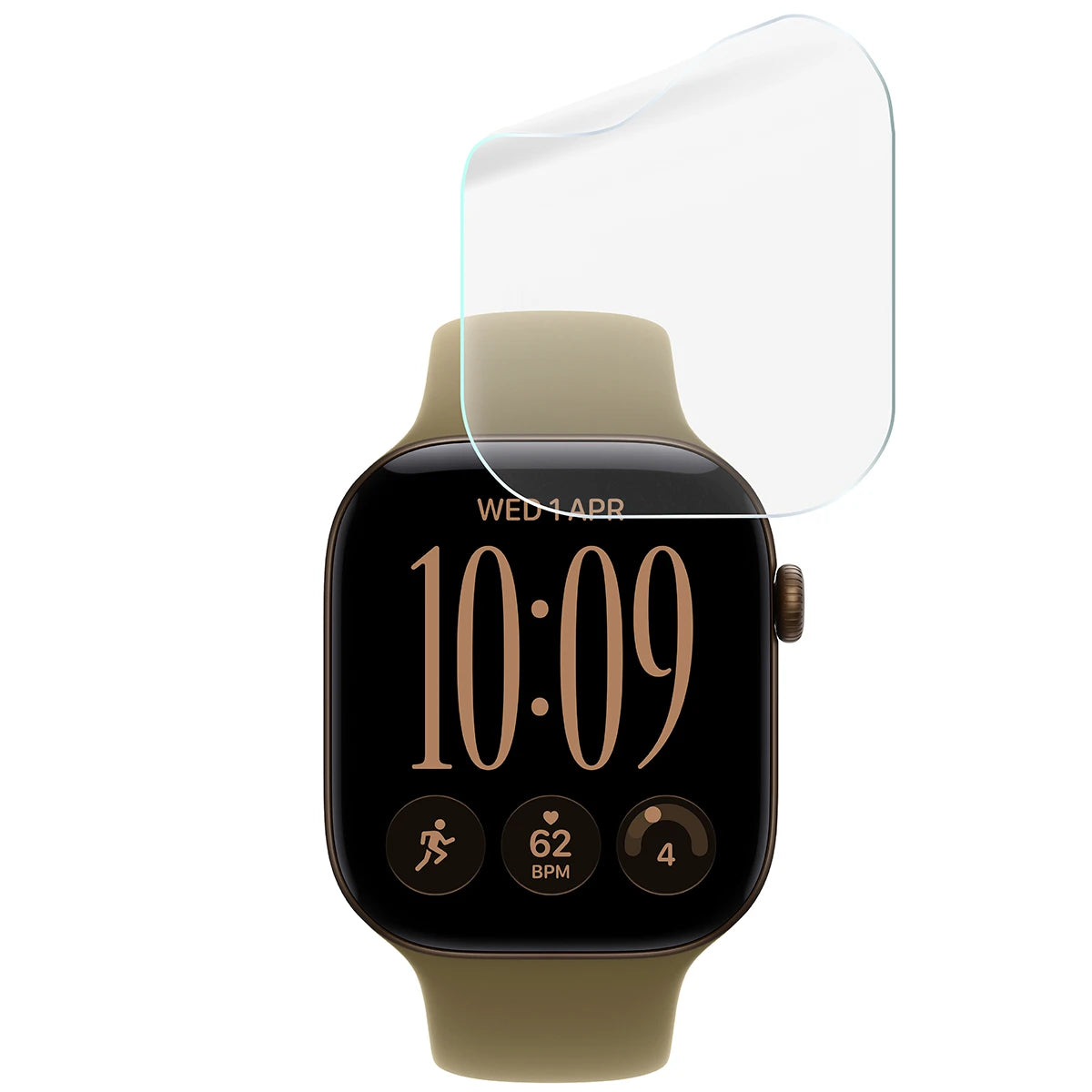 Schutzfolie für den Bildschirm für Apple Watch Series 12 42mm, Bizon Watch HydroFlex, 3 Stück (5/5)