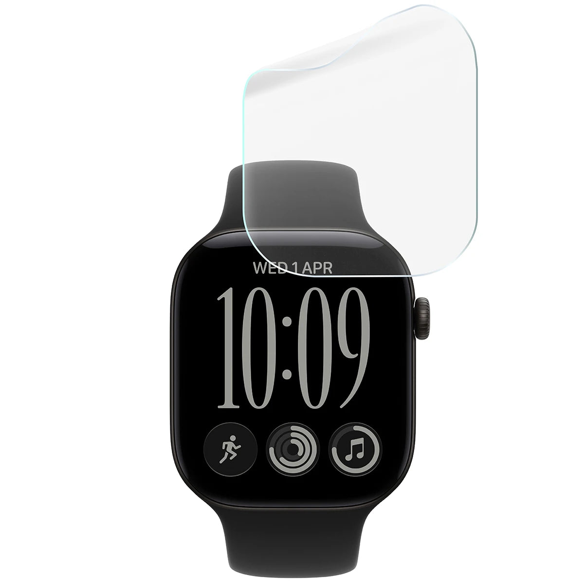 Schutzfolie für den Bildschirm für Apple Watch Series 12 46mm, Bizon Watch HydroFlex, 3 Stück (5/5)
