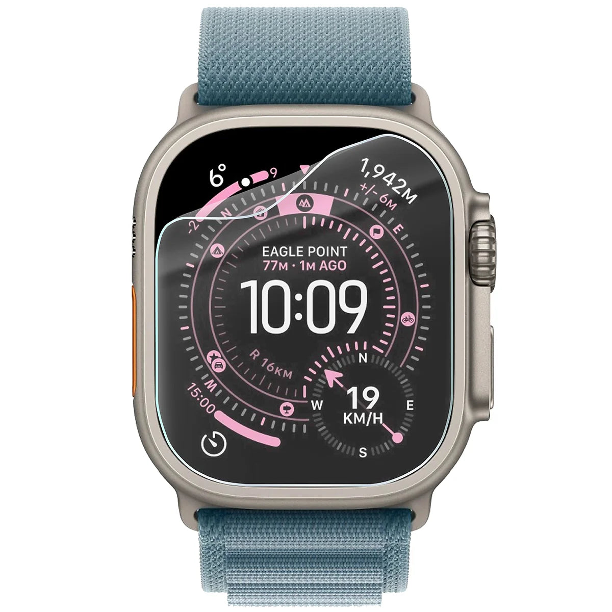 Schutzfolie für den Bildschirm für Apple Watch Ultra 3 / 2 / 1 (49 mm), Bizon Watch HydroFlex, 3 Stück