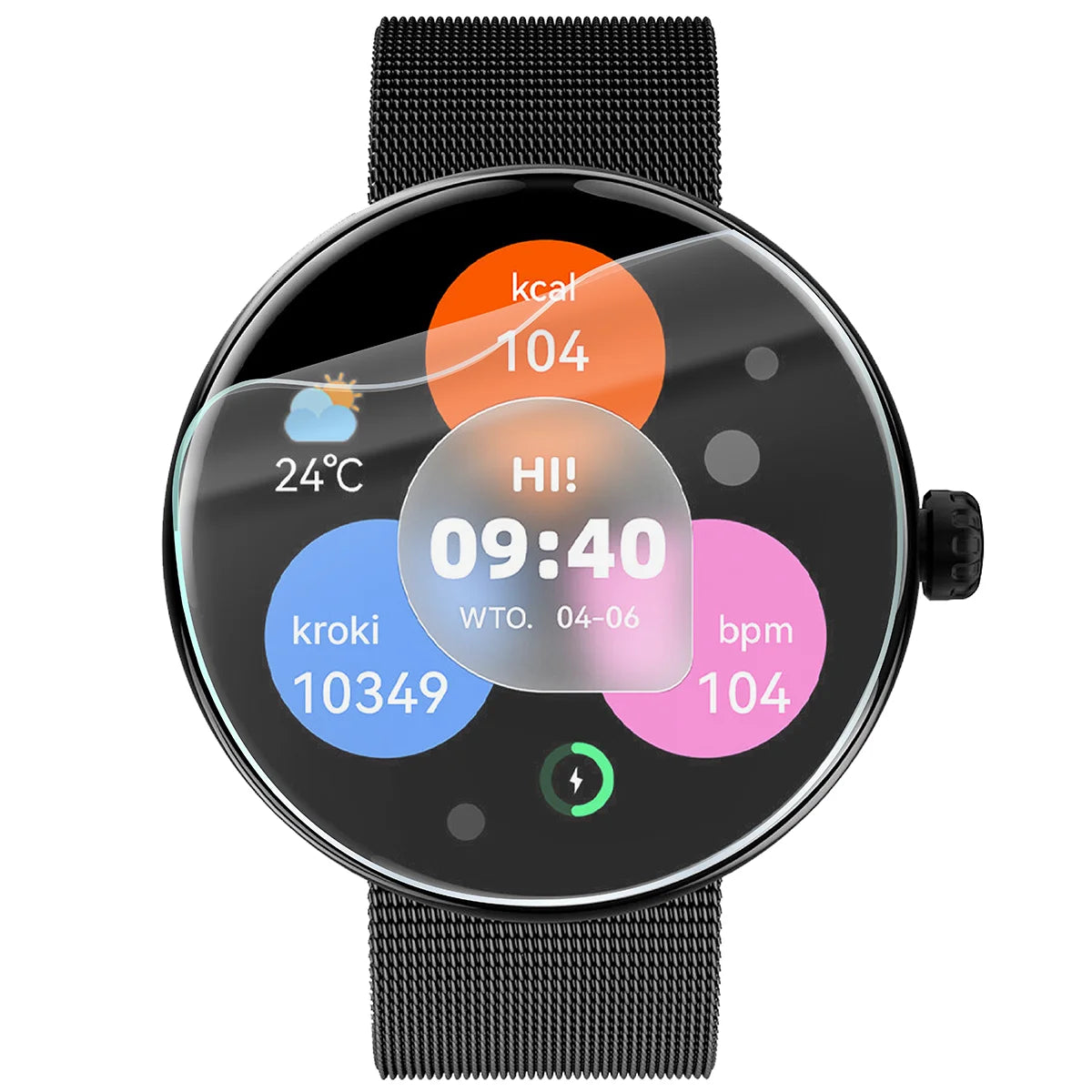 Schutzfolie für den Bildschirm für Forever Forevive 5, Bizon Watch HydroFlex, 3 Stück