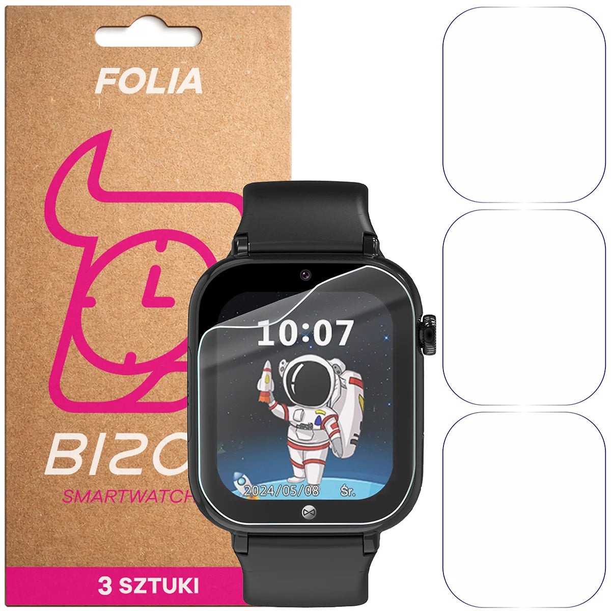 Schutzfolie für den Bildschirm für Forever Look Me 3, Bizon Watch HydroFlex, 3 Stück