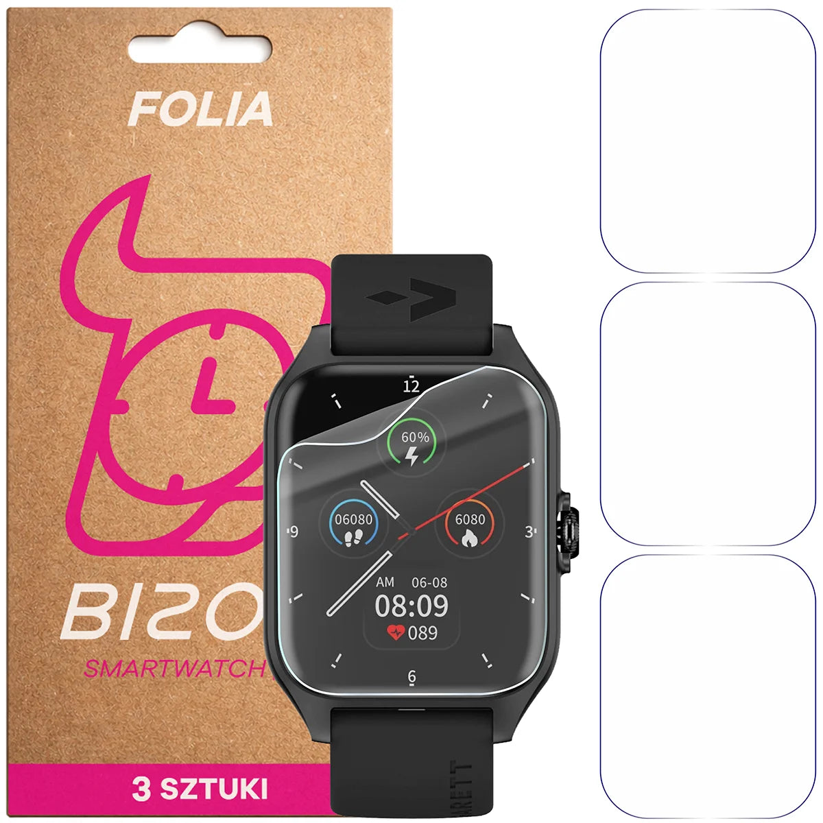 Schutzfolie für den Bildschirm für Garett GRC Activity 2, Bizon Watch HydroFlex, 3 Stück