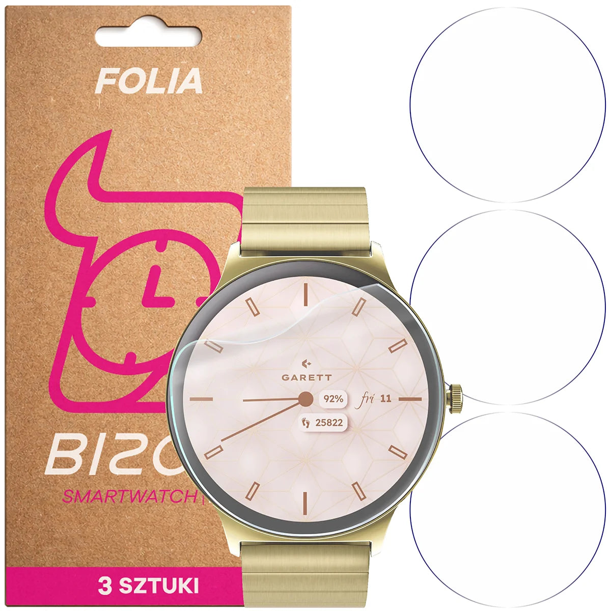 Schutzfolie für den Bildschirm für Garett Verona 2, Bizon Watch HydroFlex, 3 Stück