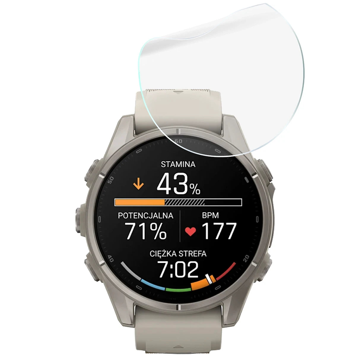 Schutzfolie für den Bildschirm für Garmin Fenix 9 (43 mm), Bizon Watch HydroFlex, 3 Stück (5/5)