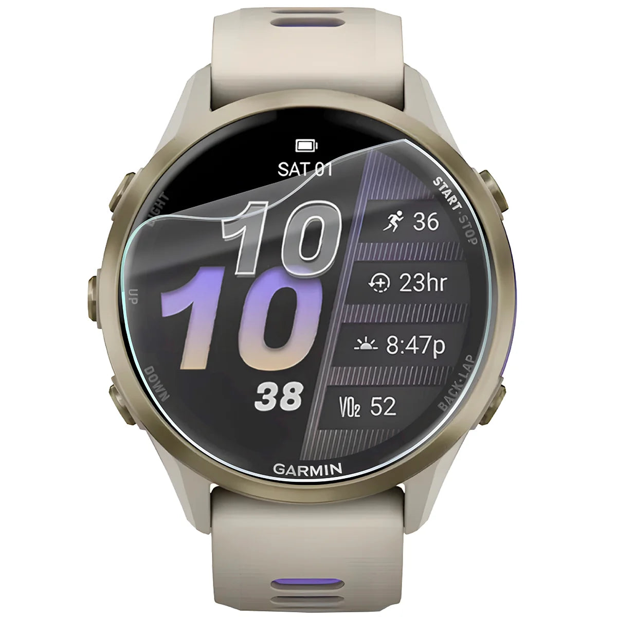 Schutzfolie für den Bildschirm für Garmin Forerunner 970, Bizon Watch HydroFlex, 3 Stück