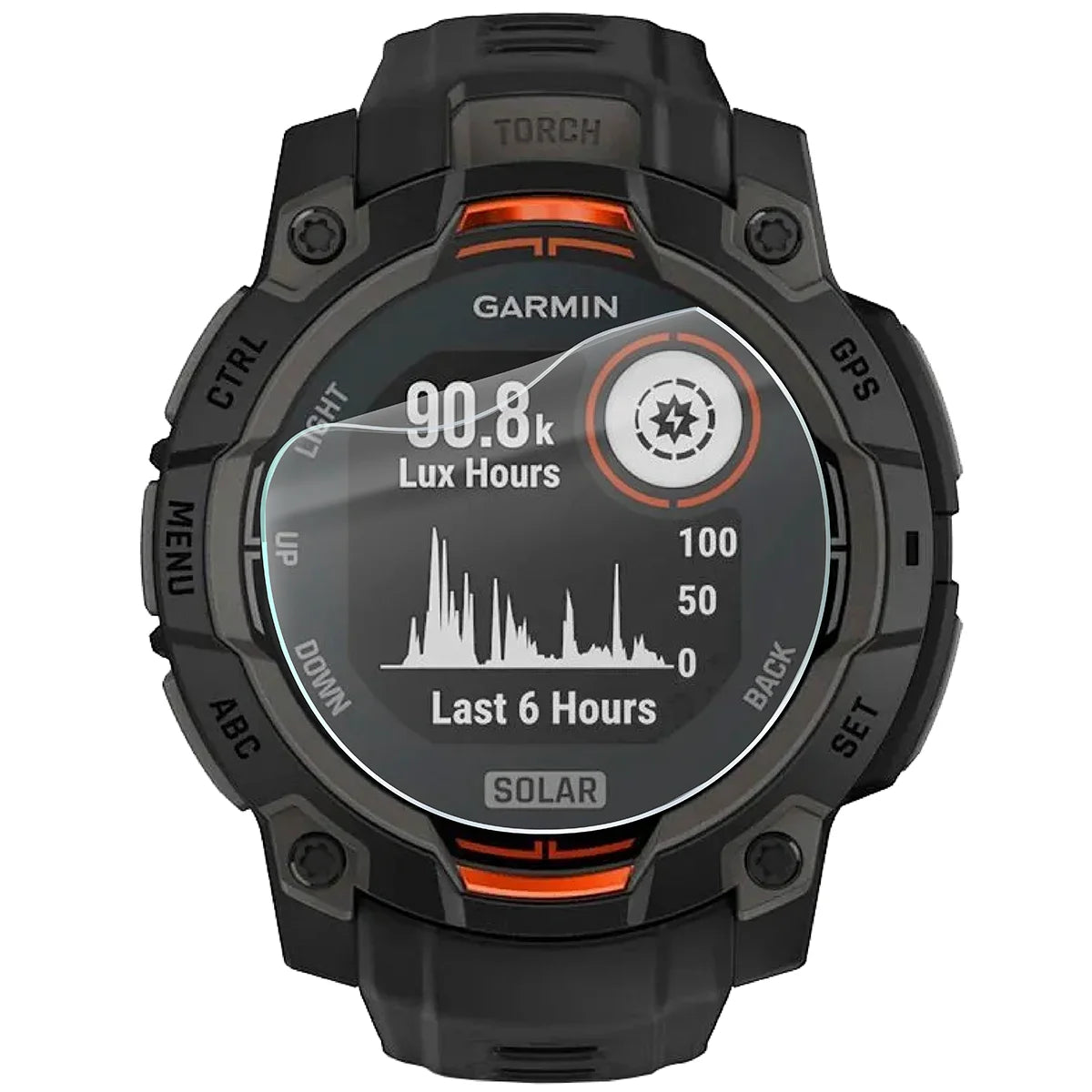 Schutzfolie für den Bildschirm für Garmin Instinct 3 45 mm Solar, Bizon Watch HydroFlex, 3 Stück