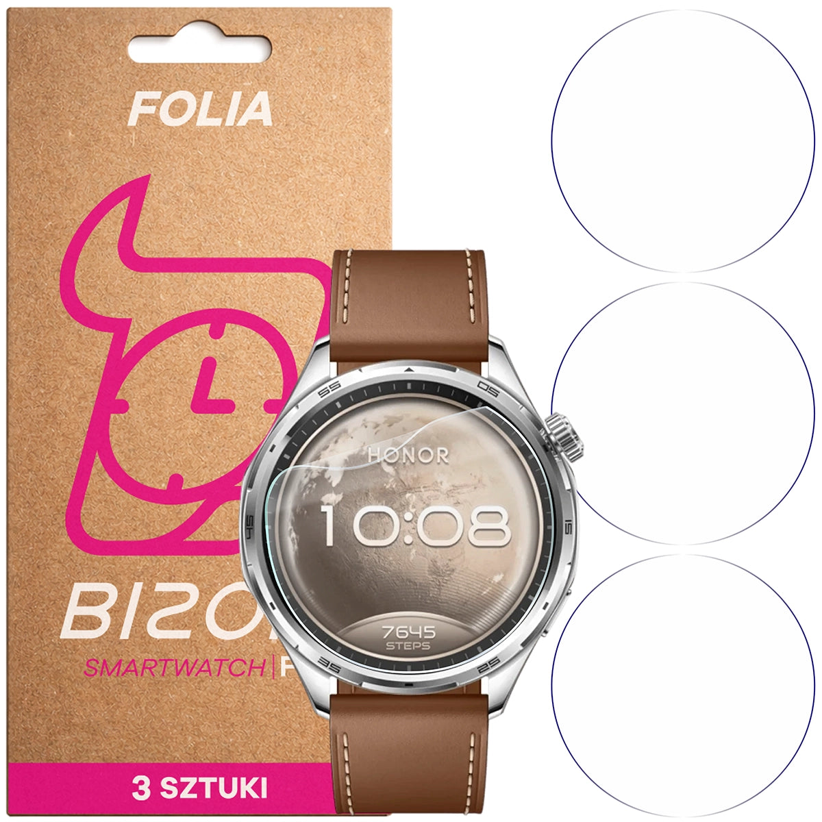 Schutzfolie für den Bildschirm für Honor Watch 6, Bizon Watch HydroFlex, 3 Stück
