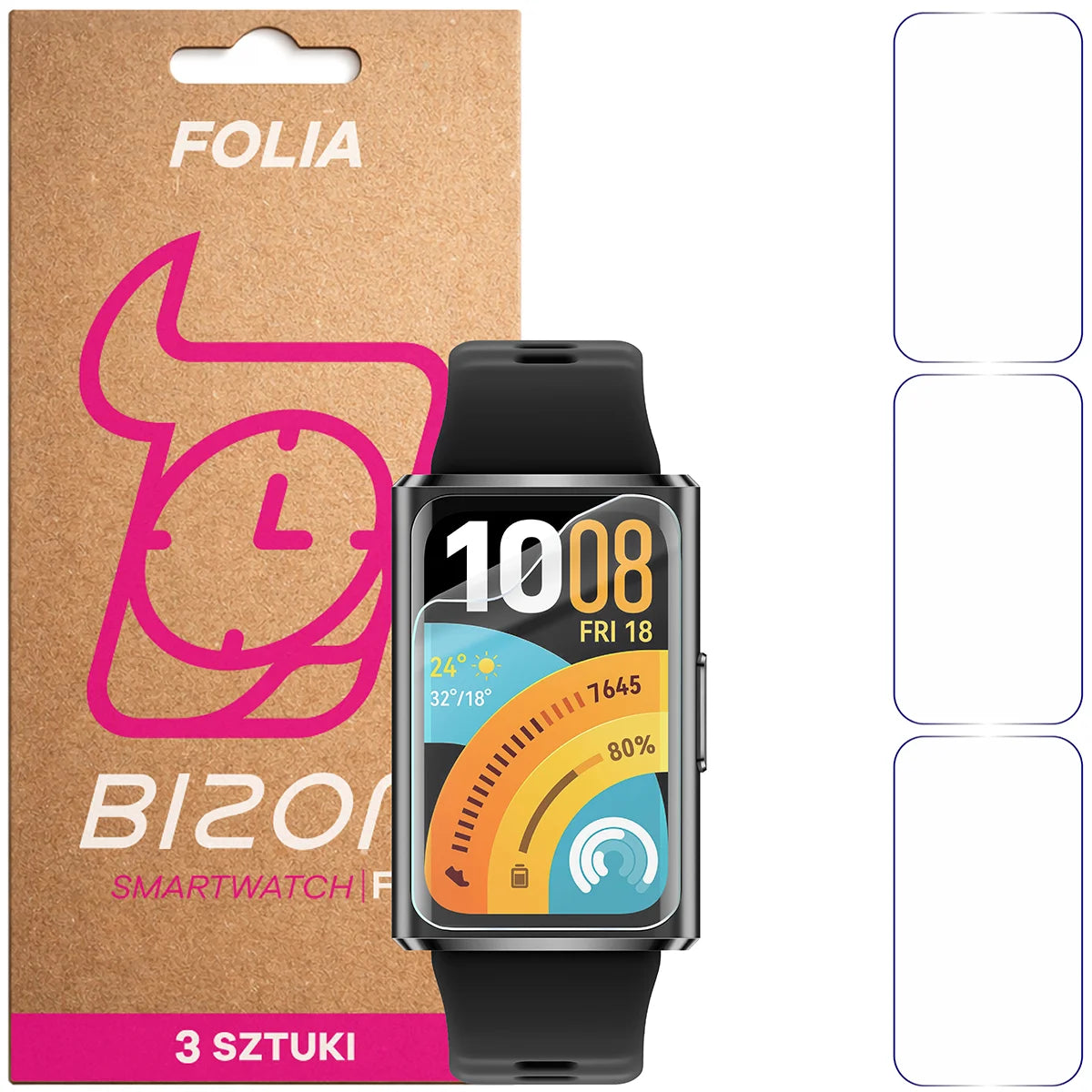 Schutzfolie für den Bildschirm für Huawei Band 11 Pro, Bizon Watch HydroFlex, 3 Stück