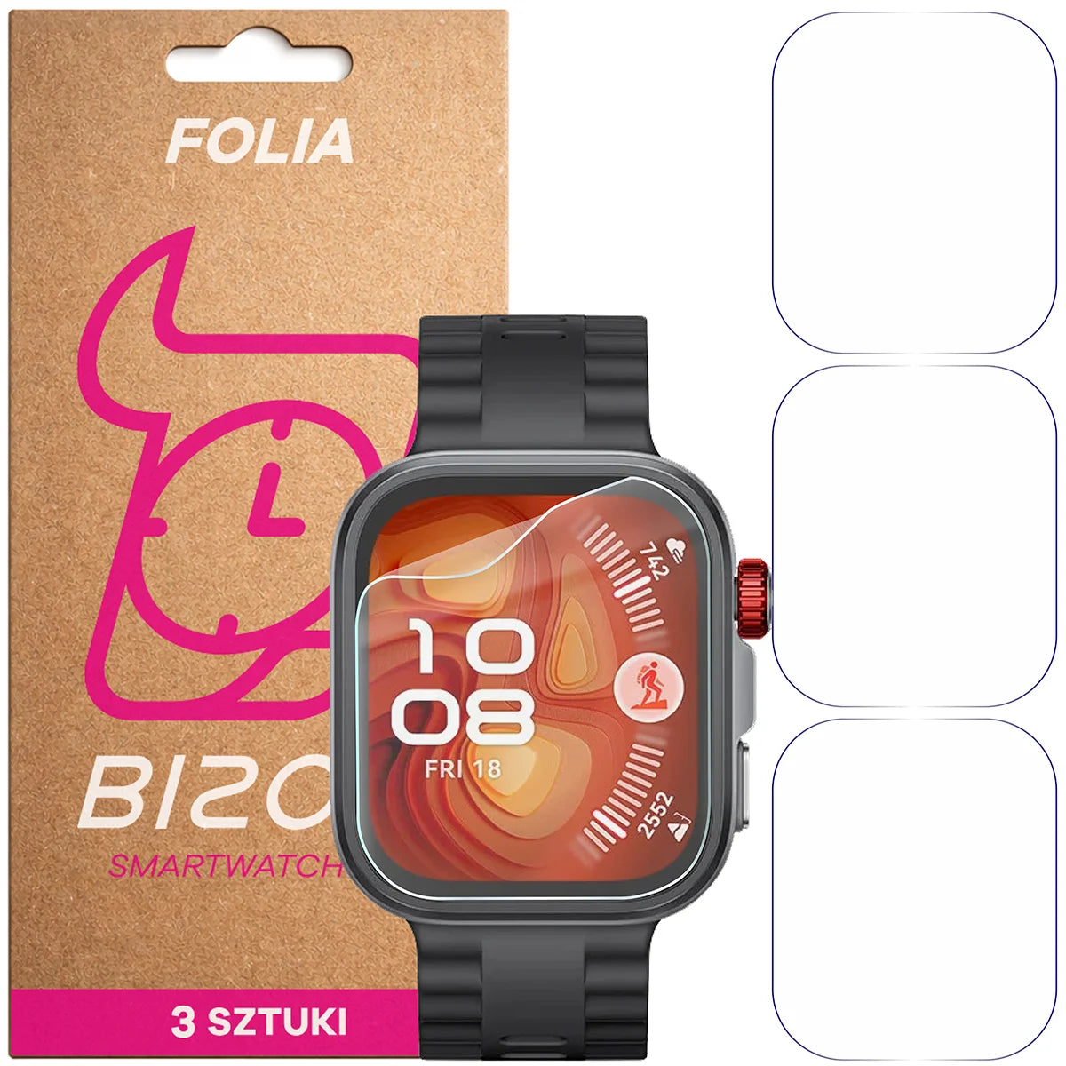 Schutzfolie für den Bildschirm für Huawei Watch Fit 4 Pro, Bizon Watch HydroFlex, 3 Stück
