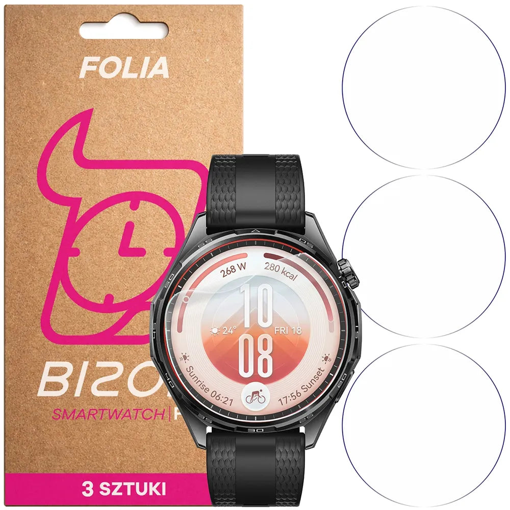 Schutzfolie für den Bildschirm für Huawei Watch GT 7 46 mm, Bizon Watch HydroFlex, 3 Stück (1/5)