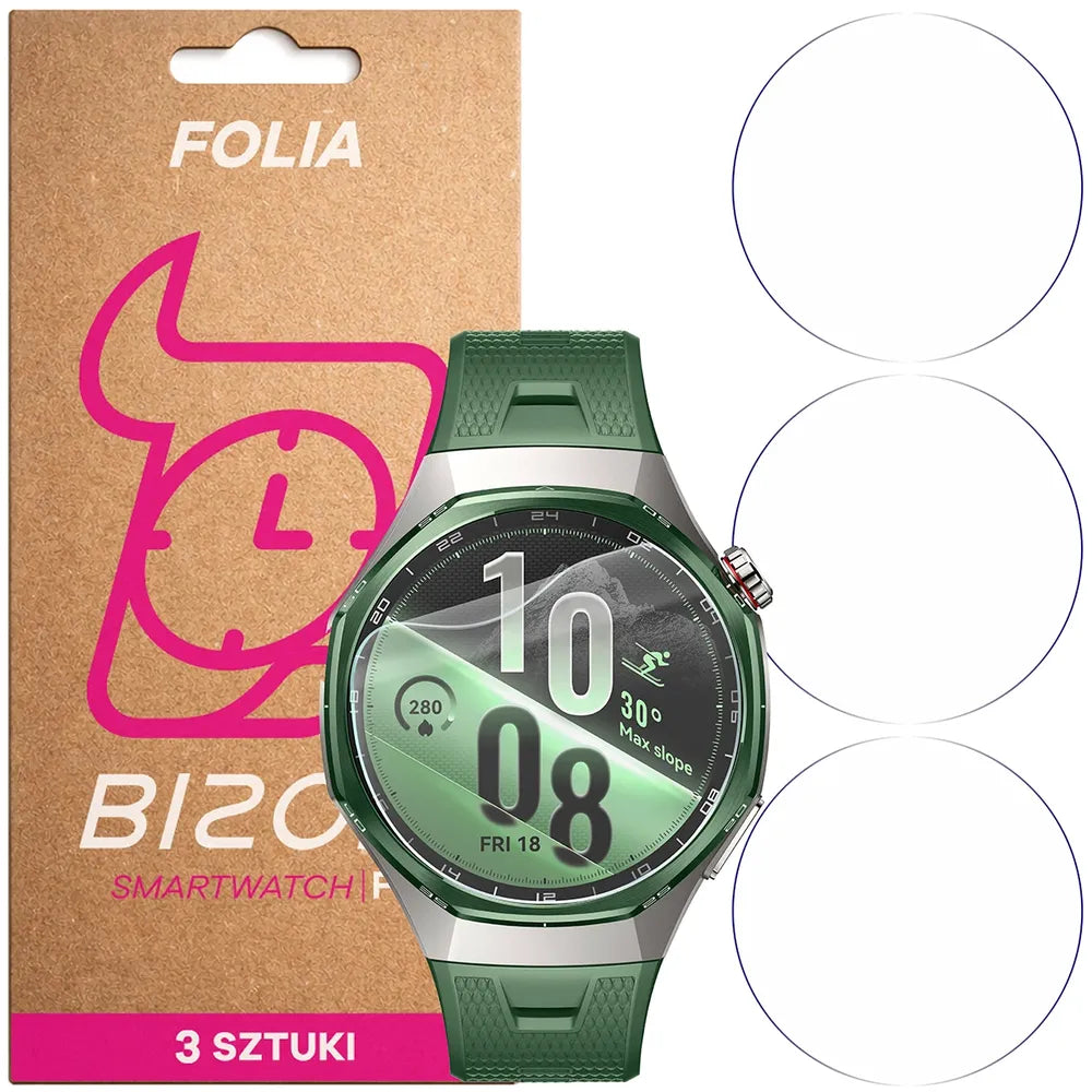 Schutzfolie für den Bildschirm für Huawei Watch GT 7 Pro 46 mm, Bizon Watch HydroFlex, 3 Stück (1/5)