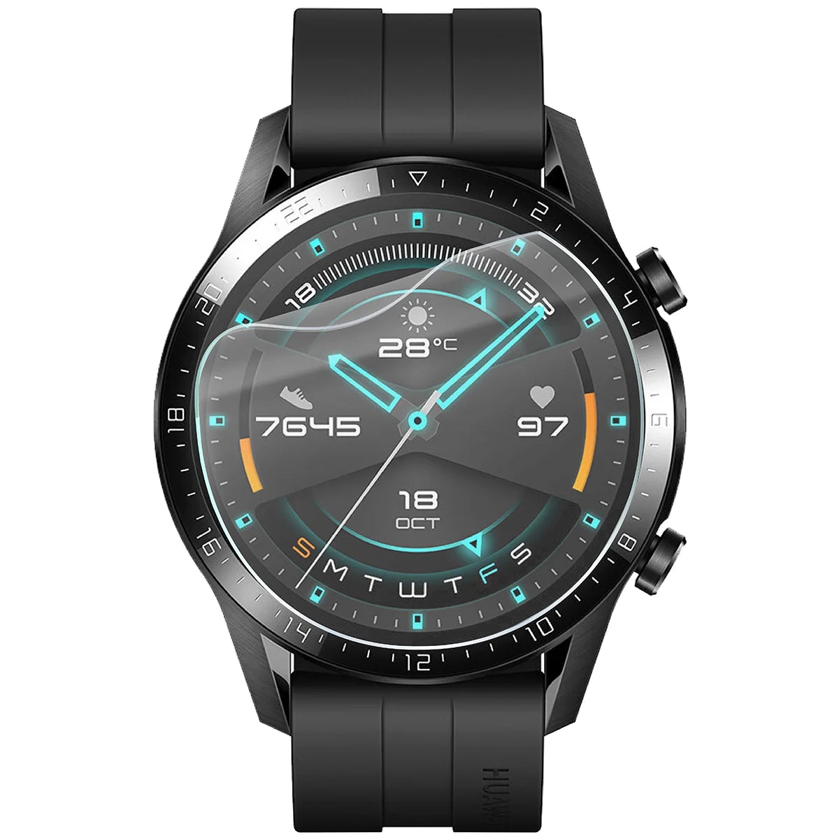 Schutzfolie für den Bildschirm für Huawei Watch GT 2 46 mm, Bizon Watch HydroFlex, 3 Stück