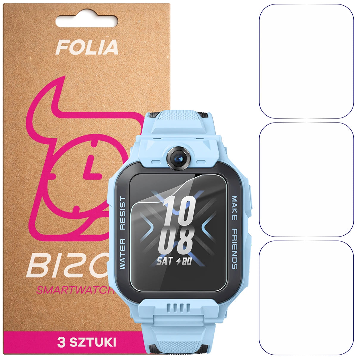 Schutzfolie für den Bildschirm für imoo Z7, Bizon Watch HydroFlex, 3 Stück (1/5)