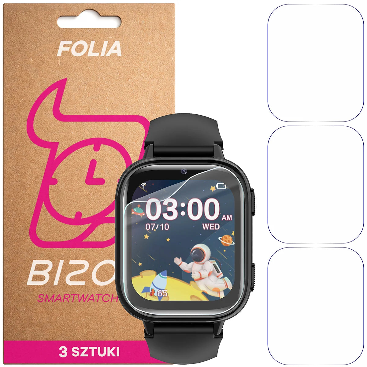 Schutzfolie für den Bildschirm für JG Smart A26, Bizon Watch HydroFlex, 3 Stück