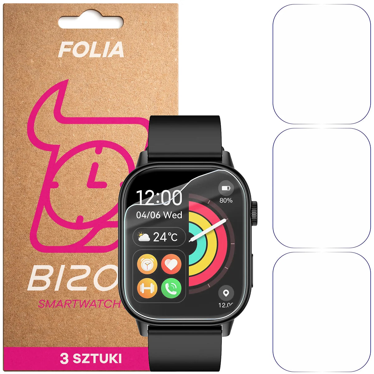 Schutzfolie für den Bildschirm für JG Smart QX17, Bizon Watch HydroFlex, 3 Stück