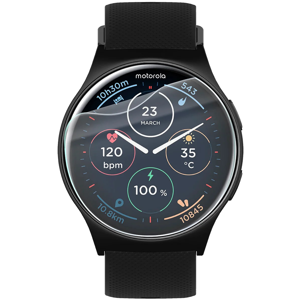Schutzfolie für den Bildschirm für Motorola Moto Watch 120, Bizon Watch HydroFlex, 3 Stück